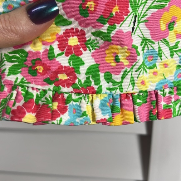 Lilly Pulitzer Callie Floral Ruffled Mini Skirt Size 0 Gardens By The Sea - Picture 3 of 10